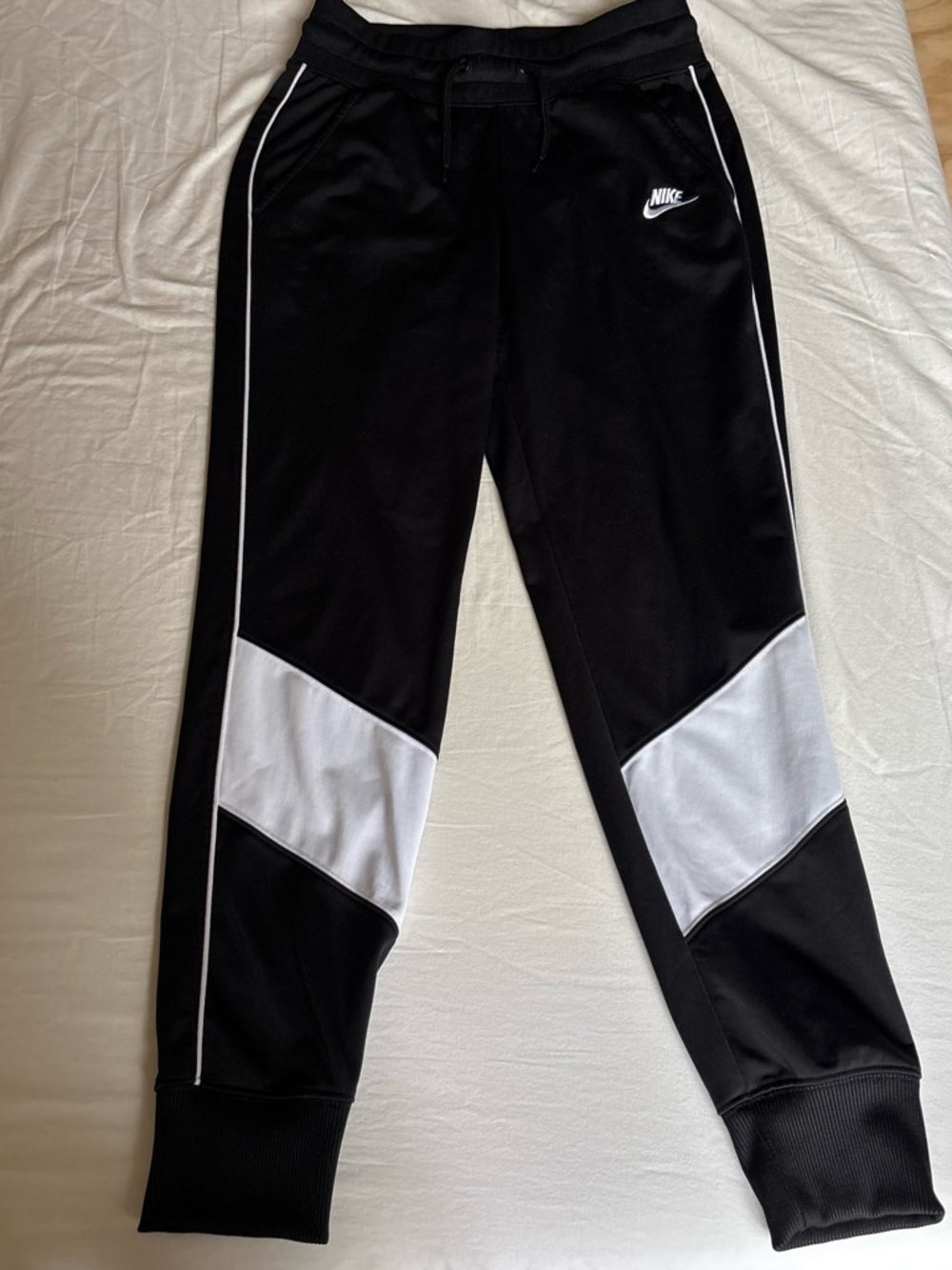 Nike Black and White Paneled Joggers